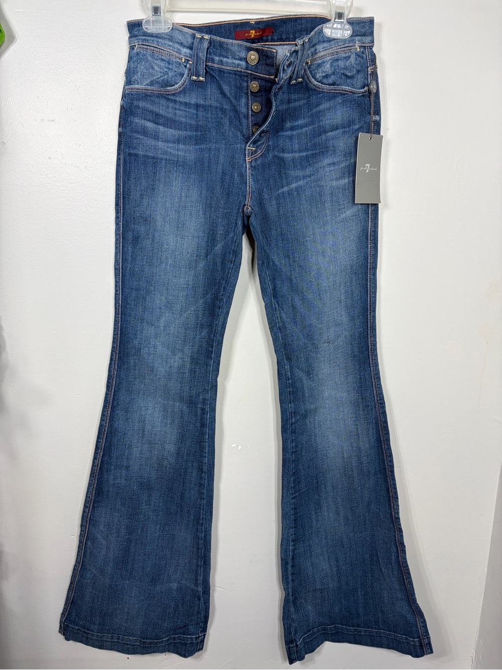 NWT‎ 7 For All Mankind Ginger Flare Jeans High Rise Button Fly 27 AU628317A